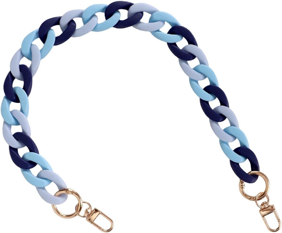 Dikke Acryl Tasketting, 46cm Verlengstuk voor Handtashengsel Handtaskettingriem voor Handtassen Portemonnee-Decoratie-Accessoire (Blauw)