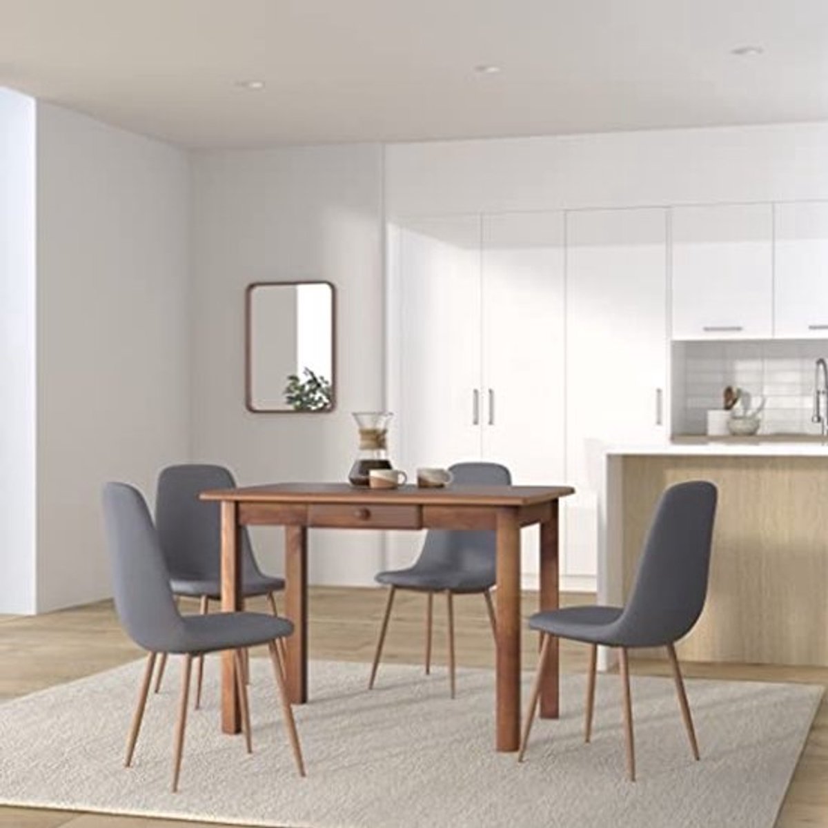 Massieve Eettafel met Lade voor Keuken of Eetkamer - Robuuste Grenenhouten Design Tafel (120x70)
