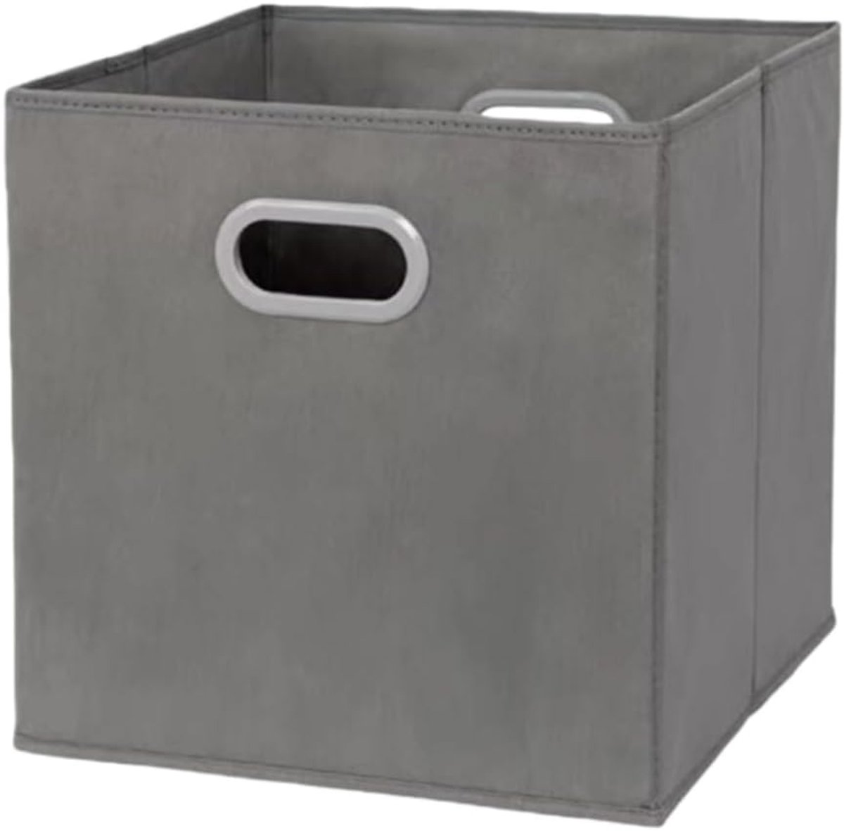 Vouwdoos, organizer, box met handgrepen, opbergdozen, opbergmand, opbergmand, opbergmand van vliesstof, opvouwbare stoffen doos, kubusmanden, opbergmanden voor kleding, grijs, 33