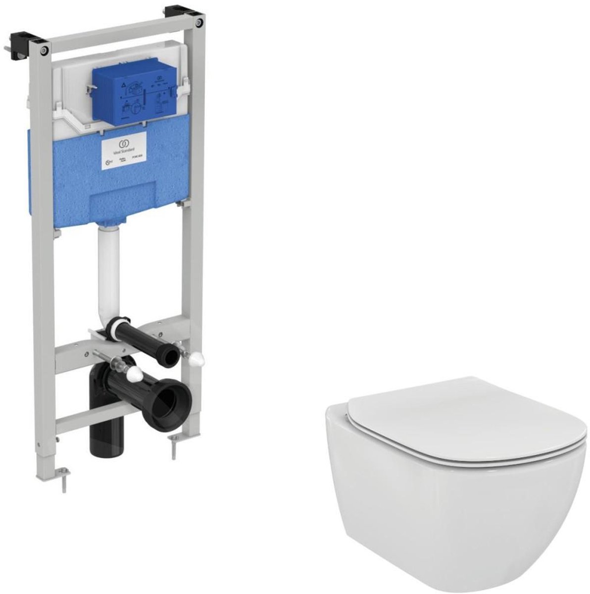 Complete toiletset ProSys inbouwreservoir, hangend toilet en wc bril Tesi, Aquablade, SoftClose