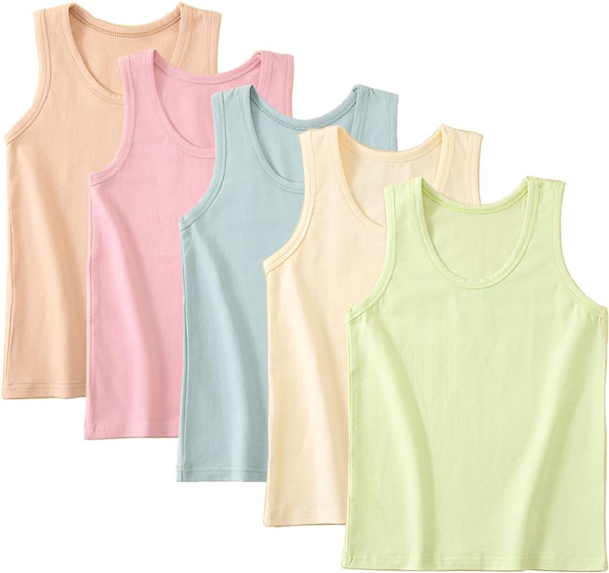 Set van 5 cami-vesten voor meisjes, zachte, mouwloze kinderonderhemden, eenkleurige tanktops voor peuters, racerback-balt, danskleding