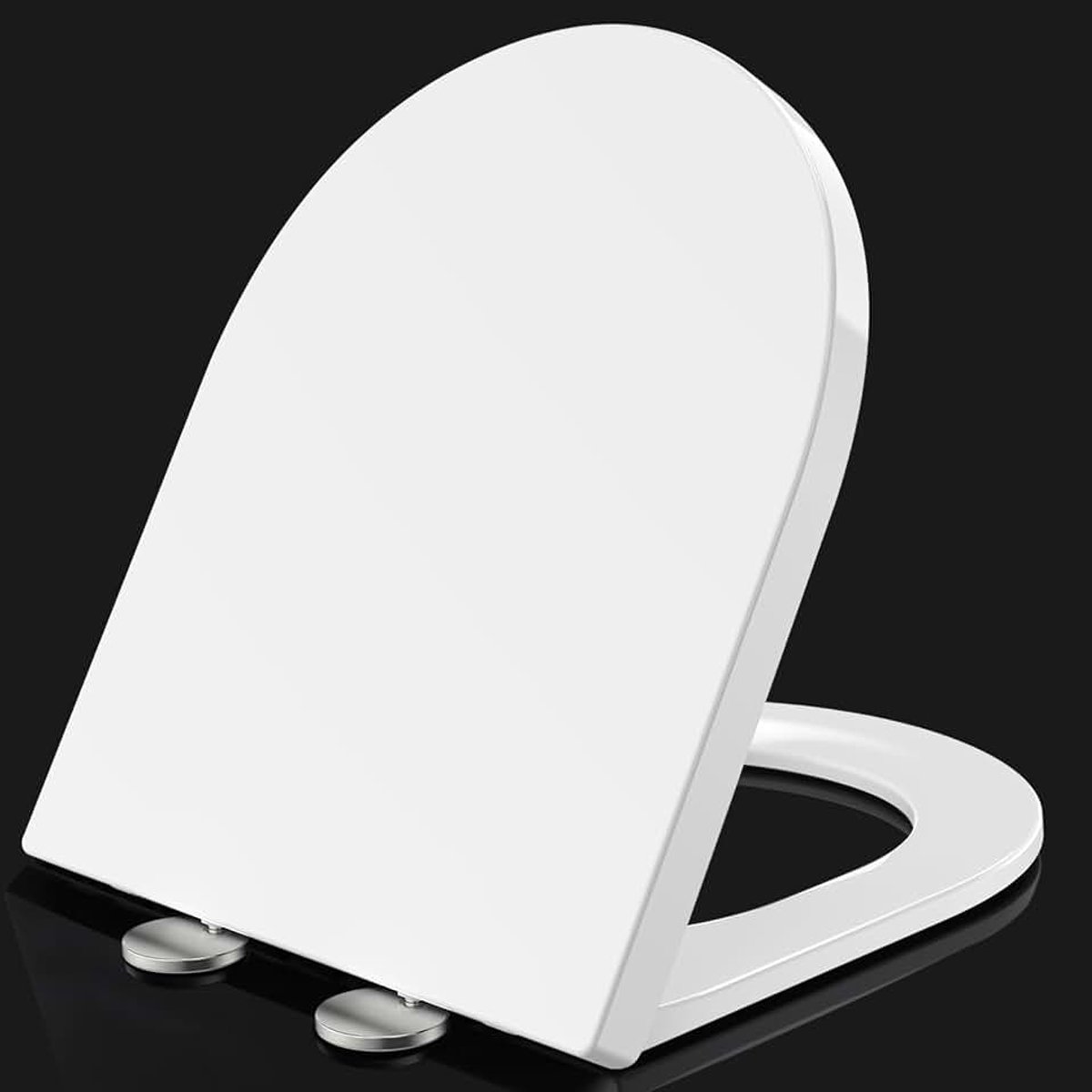 Toiletdeksel met softclosemechanisme, 460 x 360 mm, D-vormig