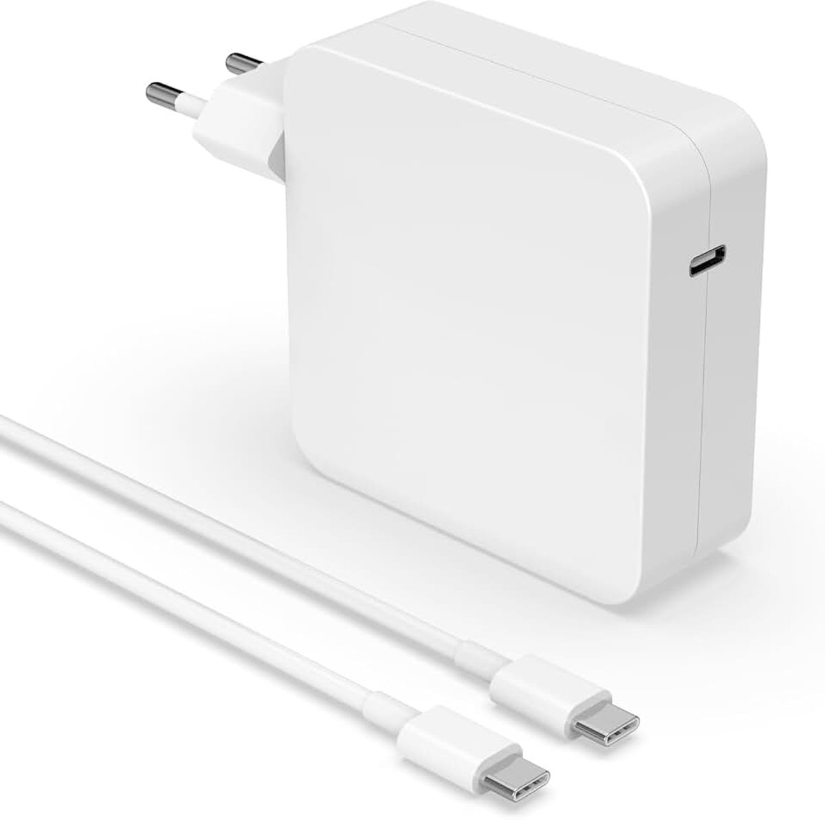 Oplader voor MacBook, 96W USB C voeding met 2m Oplaadkabel Compatibel met Mac Book Pro/Air 16 15 14 13 inch, M5 M4 M3 M2 M1 Mac Laptop Series, voor iPad Pro 12,9/11 inch en alle USB-C apparaten