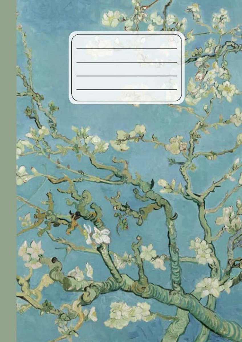Quadretti: Vincent Van Gogh, Ramo di mandorlo fiorito | Grid Notebook elementari, medie, superiori, università | Quadretti 5 mm senza margine | 110 pagine | Formato A4