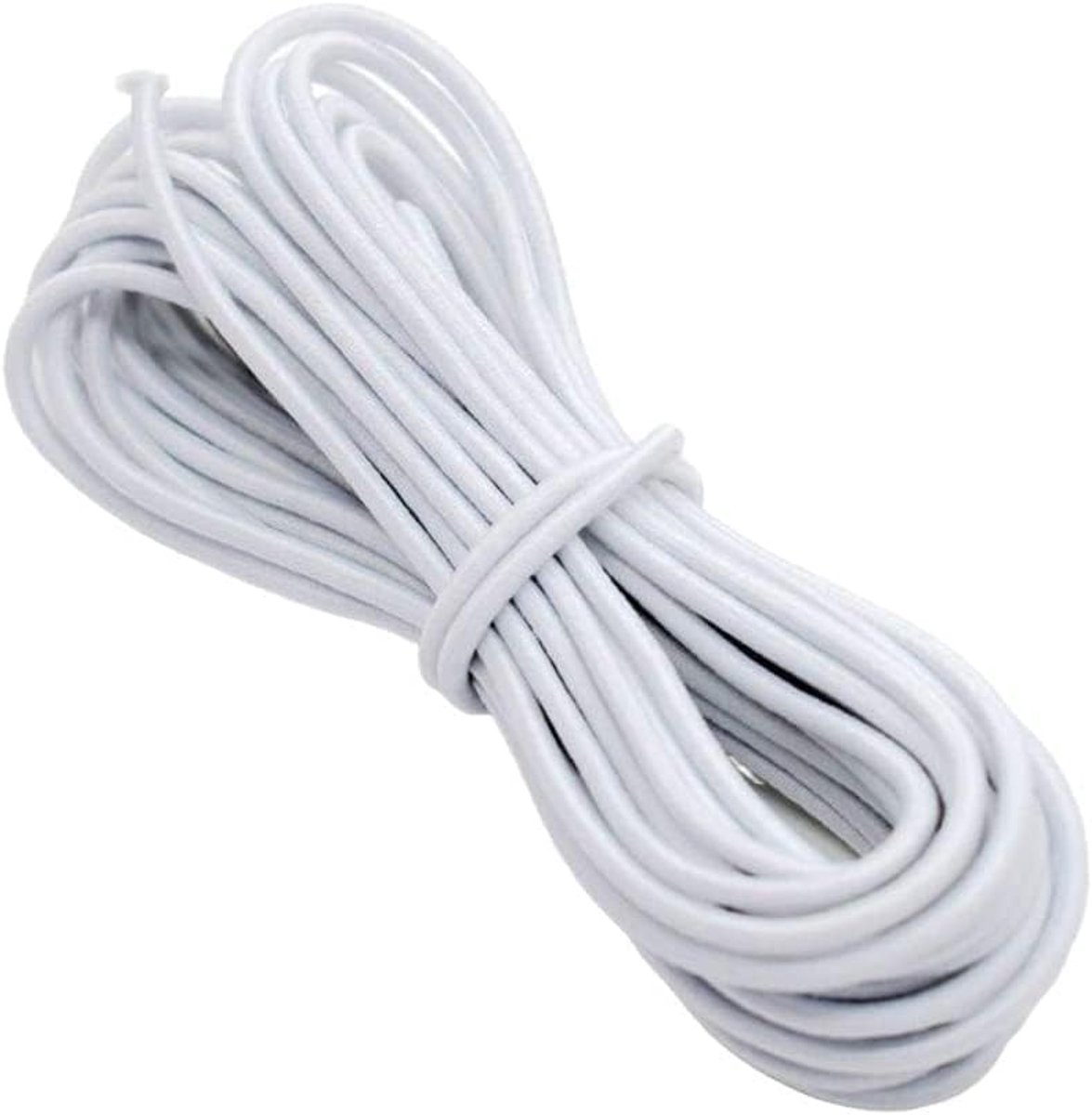 Bead Shop Rond elastisch koord, 1,5 mm, 5 m, wit - elastisch koord met hoge sterkte voor het maken van armbanden, kralen, naaien, maskers en ambachten - UK Brand