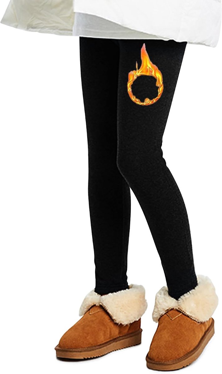 Leggings voor meisjes, winterleggings voor kinderen, dik katoen met fleece gevoerde kinderbroek, maat 4610, maat 110-164