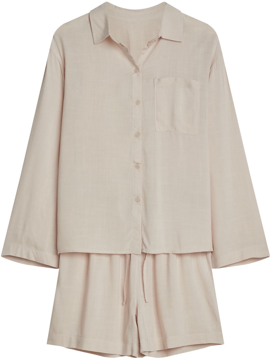 ESOTIQ Corenso - Damespyjamaset - Lichtbeige - Lange mouwen - 100% viscose