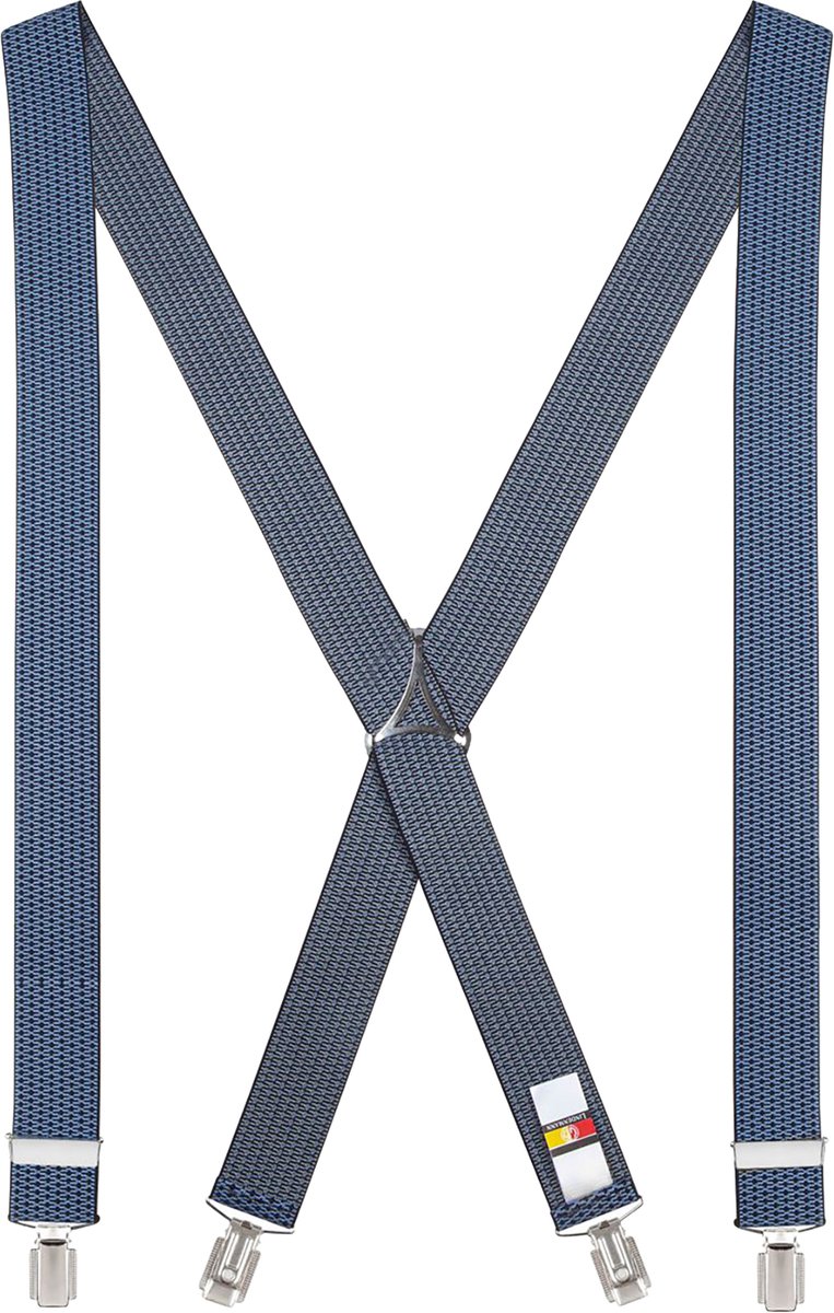 LINDENMANN heren bretels X-vorm - blauw dessin