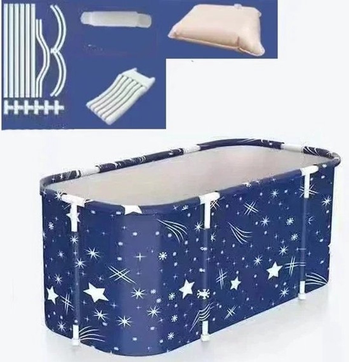 Collox Opvouwbare badkuip - Bad voor kinderen en volwassenen - Grote capaciteit - Met afvoer - Geschikt voor warm en koud water - 120 x 55 x 50 cm