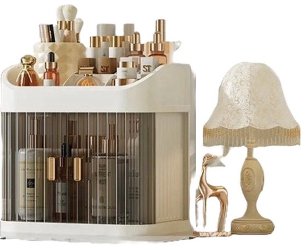 Blyx® - Make-Up Organizer - Opbergdoos - Make up tas - Make up Koffer - Sieraden - Wit - 24x23.5x15.5CM