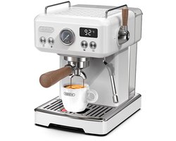HIBREW H10Plus espressomachine, halfautomatisch koffiezetapparaat van 20 bar, snelle verwarming, temperatuurregeling, stoomopschuimer voor cappuccino latte, compact roestvrij staal