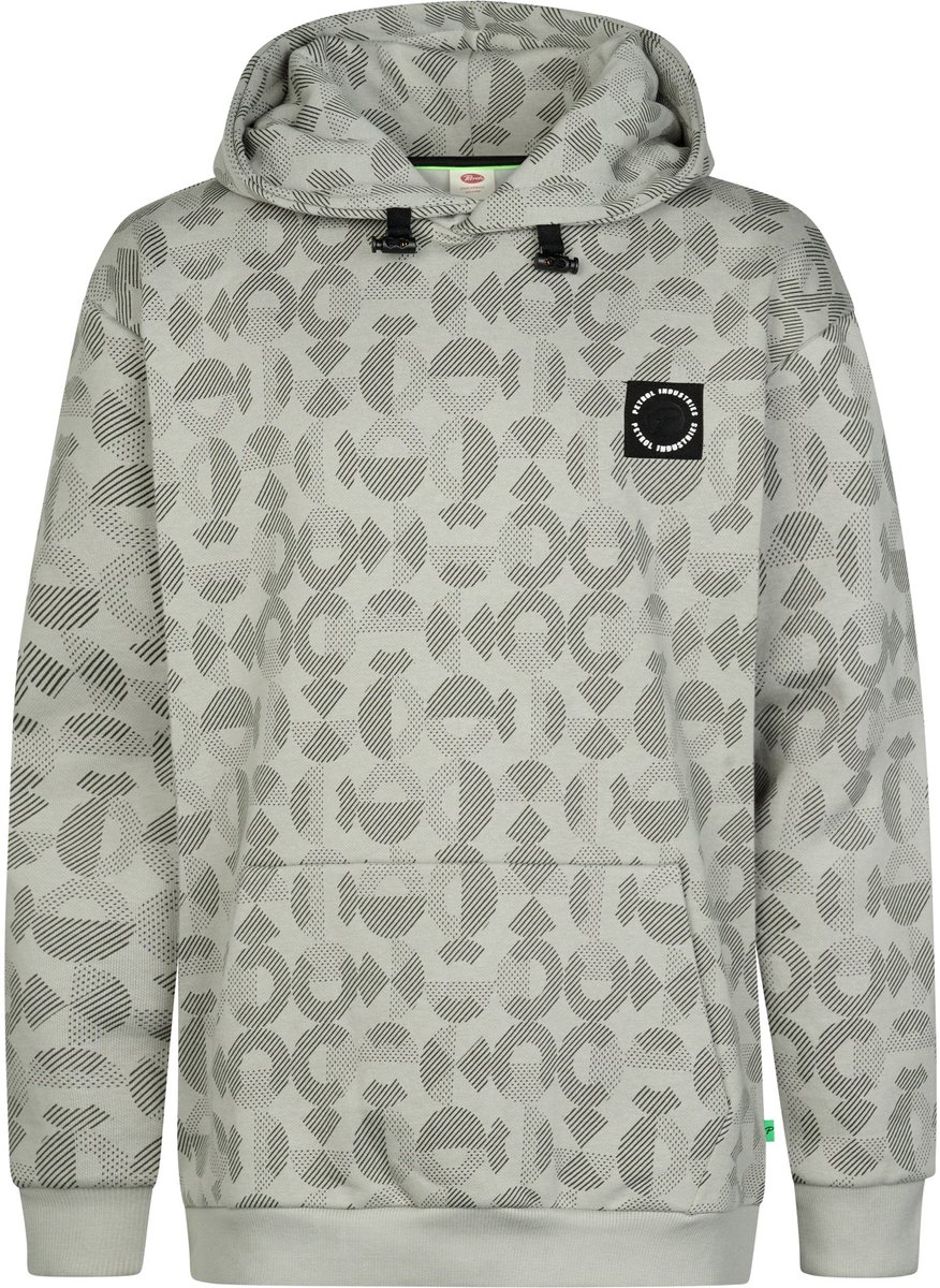 Petrol Industries - Jongens Hoodie met all-over print forgeplace - Zwart - Maat 140