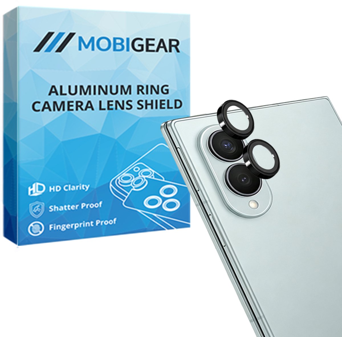 Mobigear Screenprotector geschikt voor Samsung Galaxy Z Fold 8 Glazen | Mobigear Single Camera Lens Protector - Case Friendly - Zwart