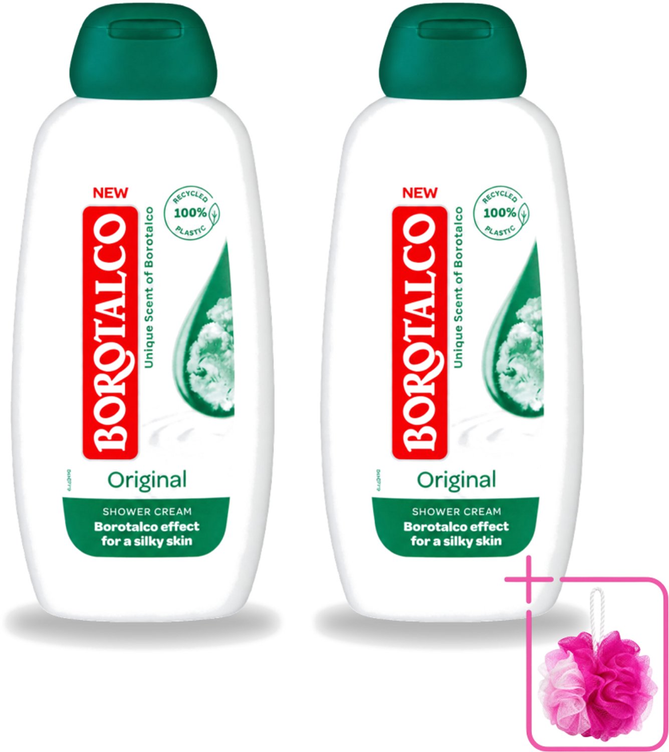 2 x Borotalco – Douchegel – Original – 250 ml - Bulkverpakking - Douchegel - Douchemop - Borotalco
