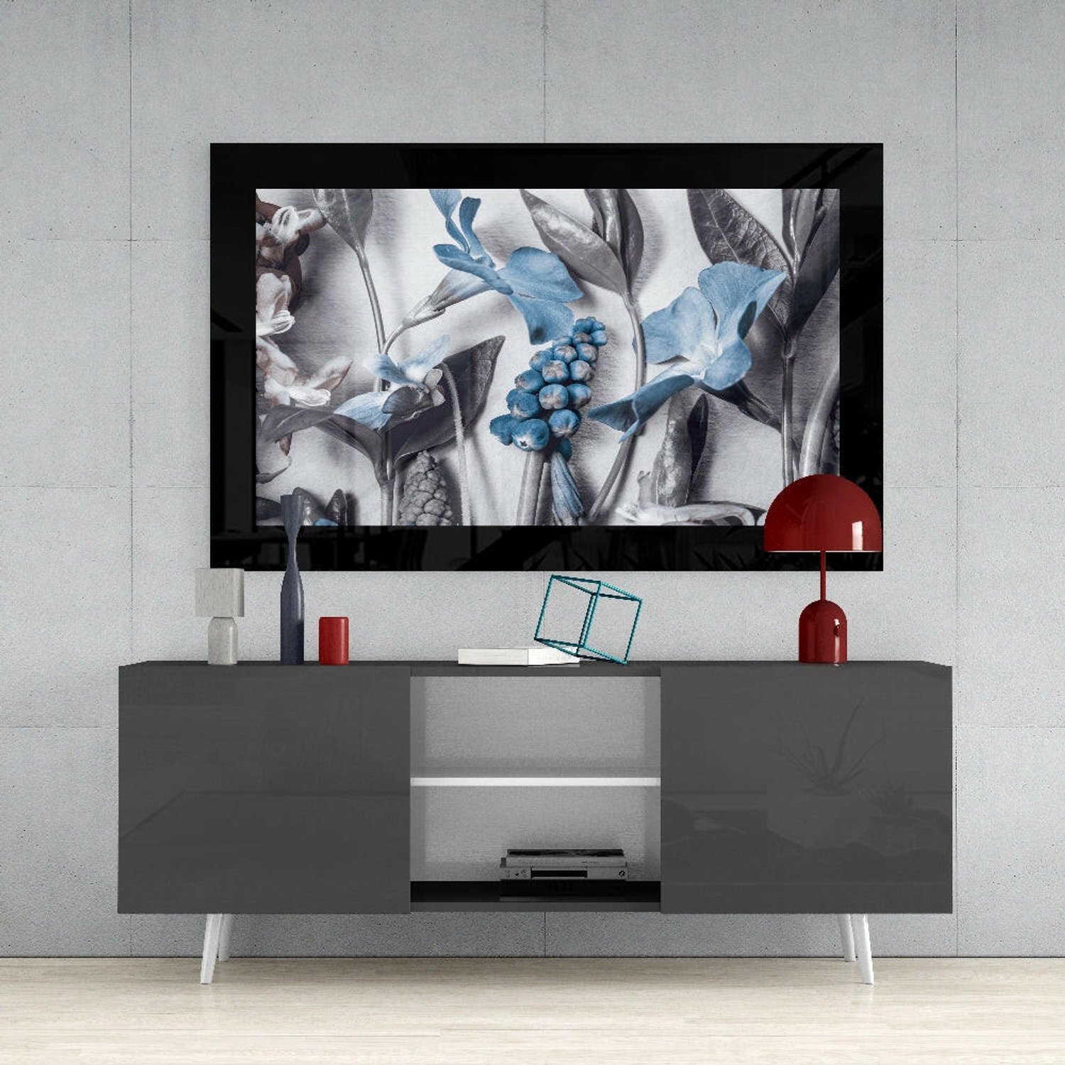 Glasschilderij – Bloemstuk – Moderne Kunstdecoratie