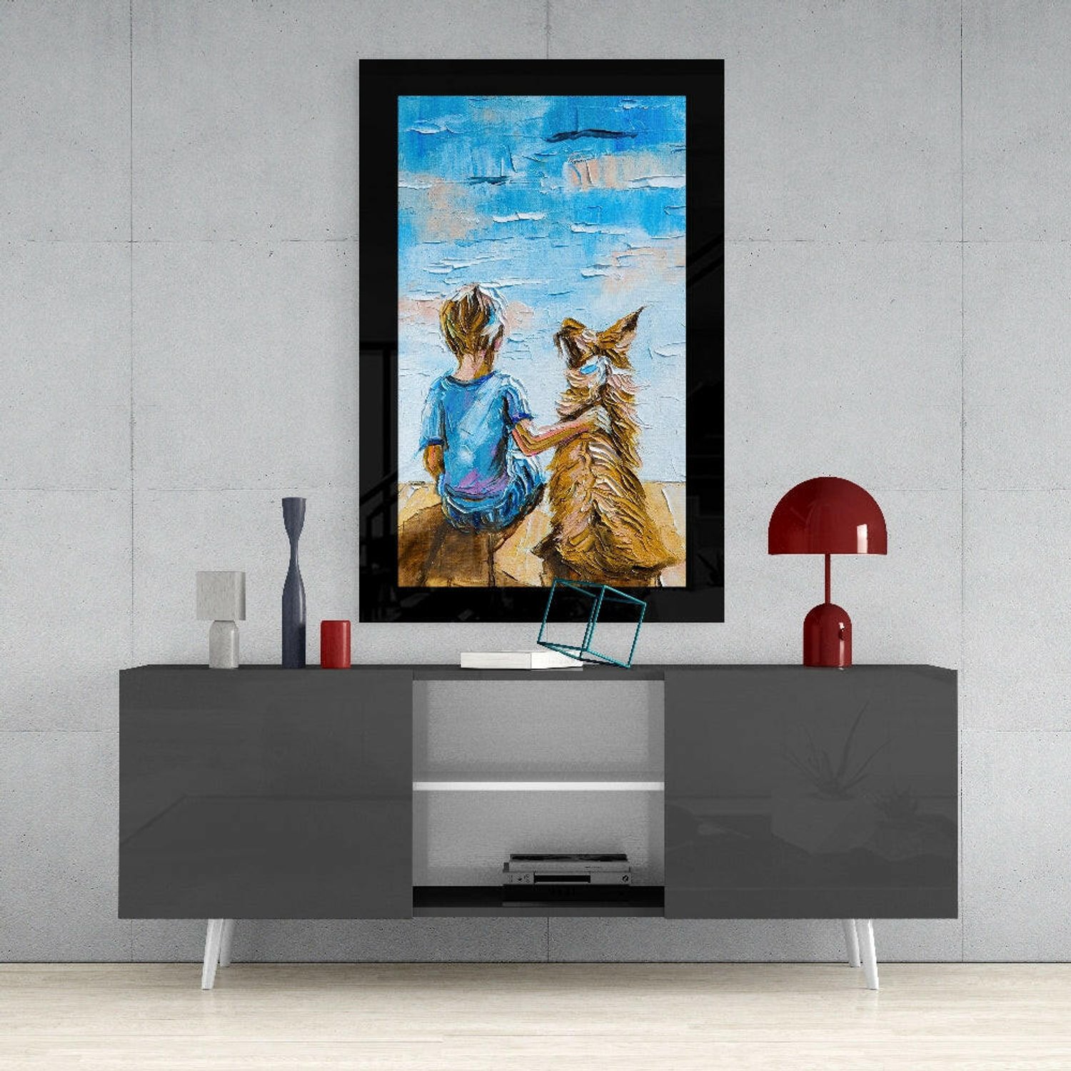 Glasschilderij – Eeuwige Vriendschap – Kunstzinnige Wanddecoratie