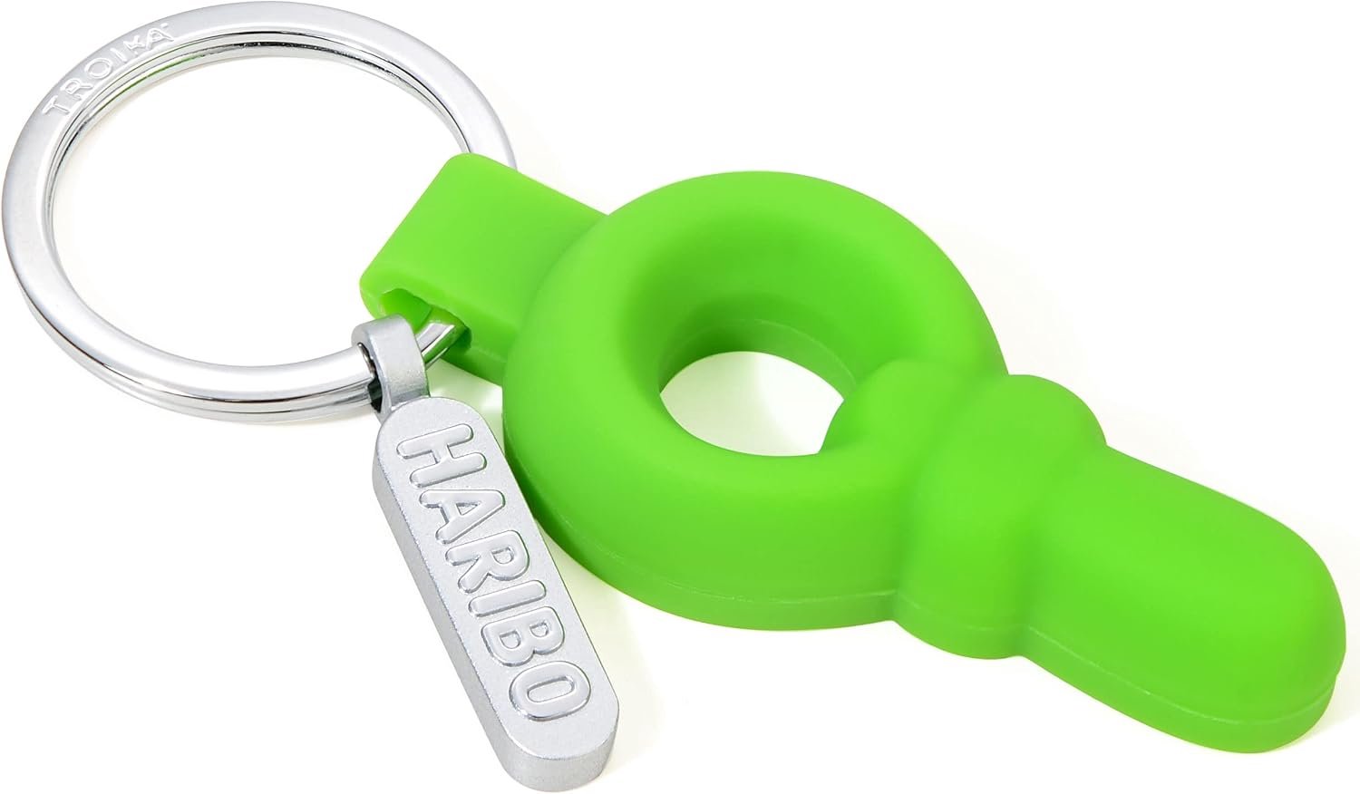 Merkloos Sleutelhanger met Haribo Dummy Hanger - Metaal & PVC - Zilver/Groen