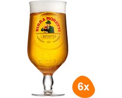 Birra Moretti Speciaal Bierglazen - 25cl - 6 stuks - Bierglazen op Voet