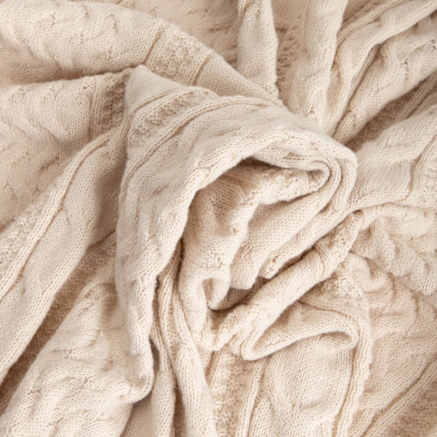 Homla Blanket - FLAVE - soft beige with a knitted texture - 130x170 cm - 782503