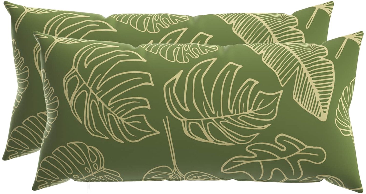 vidaXL Dekenkussen - 2 - st - HEERLEN - Blad - Design - 40 - x - 80 - cm - Polyester Bladontwerp