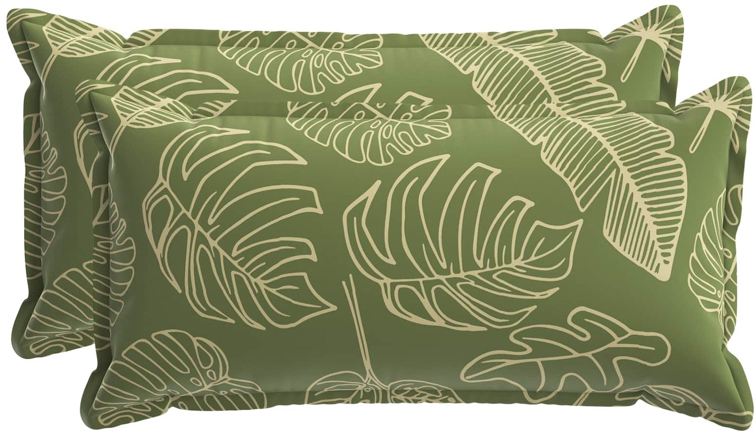 vidaXL Dekenkussen - 2 - st - HOUTEN - Blad - Design - 40 - x - 80 - cm - Polyester Bladontwerp