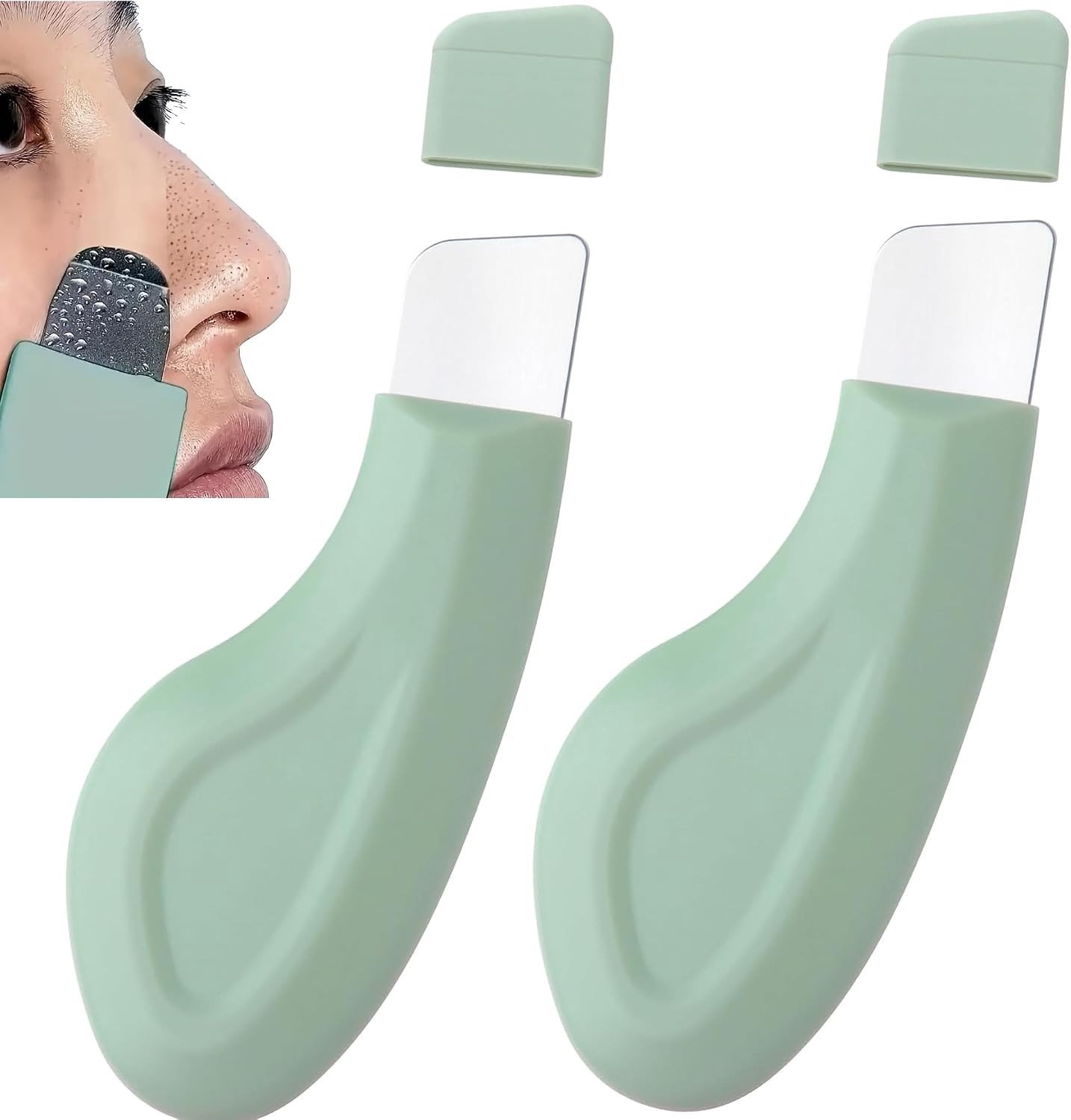 2-delige Zwarte Puntverwijderingsset, Siliconen Neusreiniger en RVS Gezichtsschraper, Diepe Pore Cleansing Tool voor Huidverzorging en Acne Behandeling