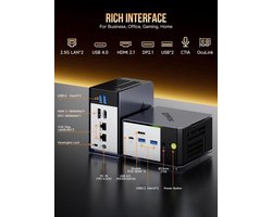 Mini PC Ryzen AI 9 HX-370 Serie - 32 GB RAM - 1 TB SSD - Windows 11 Pro - Mini Gaming Computer - AI Processor