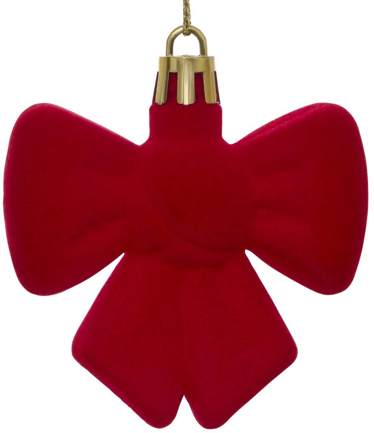 Feeric lights & Christmas Set van 2 rode plastic kerstboomversieringen in de vorm van een strik, 6 cm rouge