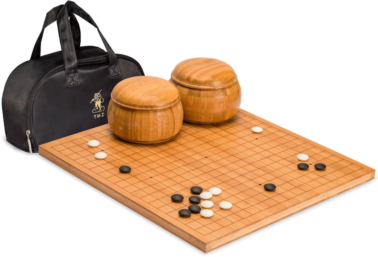 Dubbelzijdig Go Bord met 9.2mm Yunzi Stenen - 19x19 en 13x13