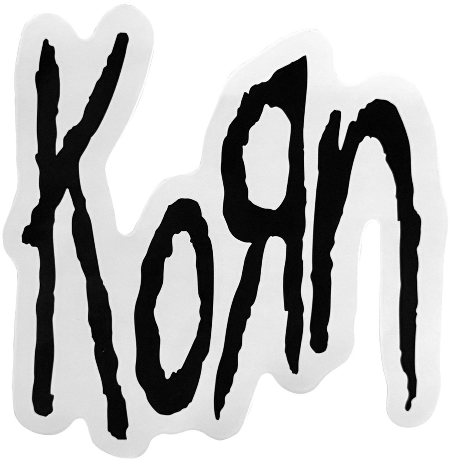 Korn - Logo Sticker - Wit/Zwart