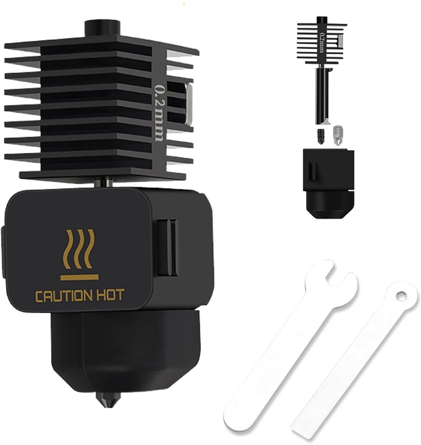 Hotend Kit voor 3D Printer met 0.3mm en 0.5mm RVS Nozzle, Silicone Cover en Reinigingsnaald, Geschikt voor Diverse 3D Printprojecten