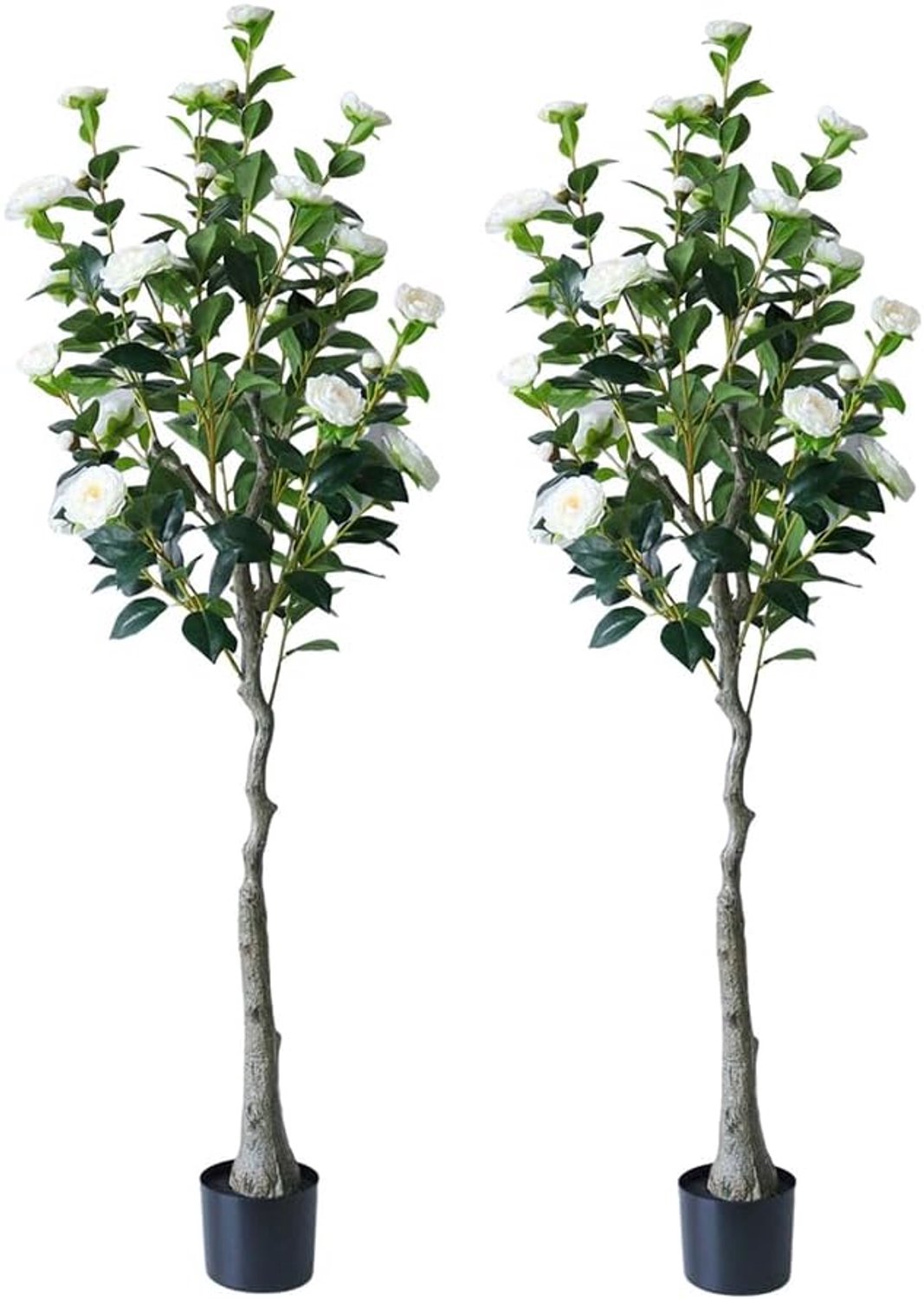 Kunstmatige Kamelia Boom 150cm, 2 stuks, met Bloemen, Merkloos