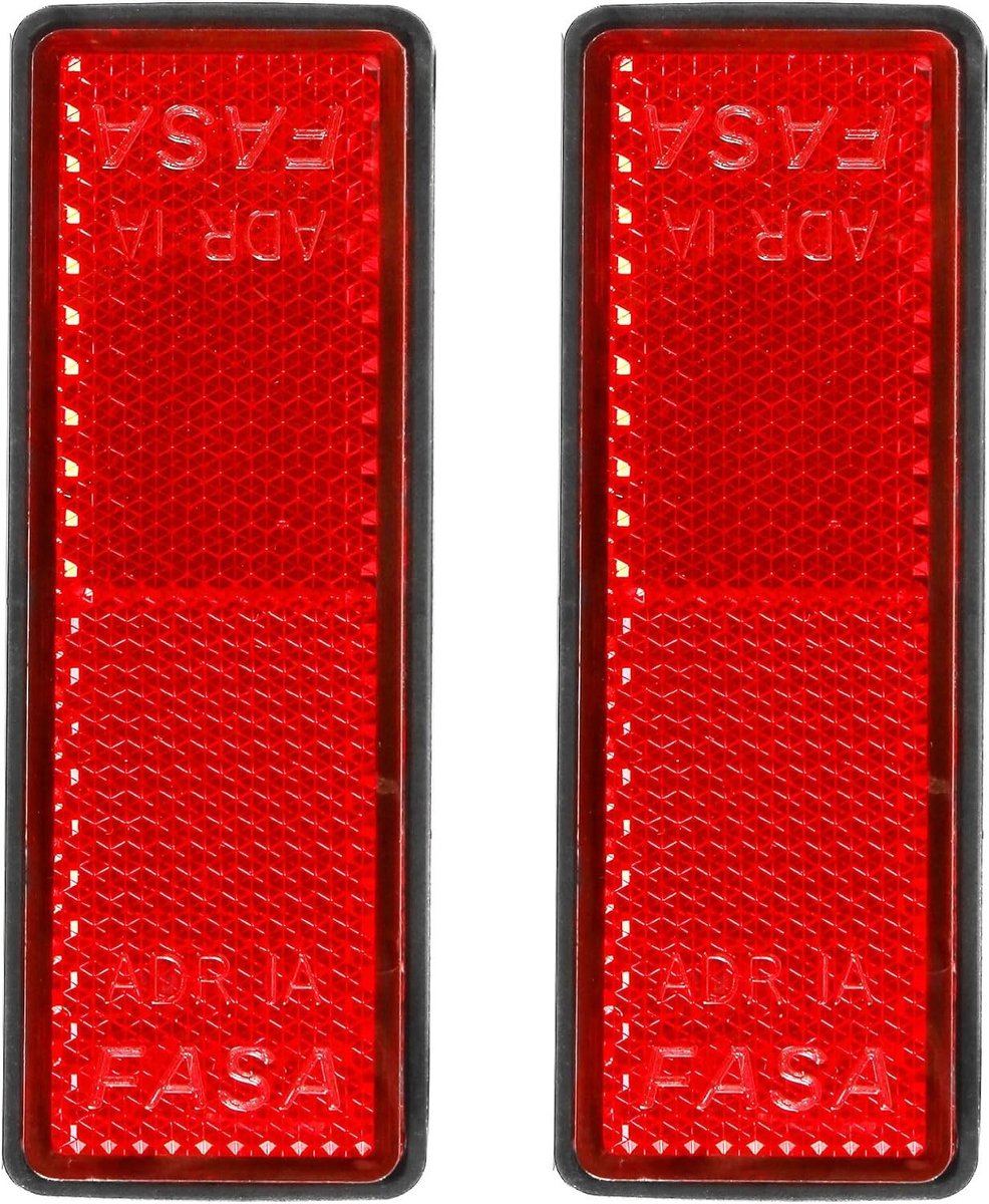 2 Stuks Rode Reflectoren, Rechthoekige Plakreflectoren voor Aanhangwagens, Veiligheid en Zichtbaarheid Verhogen