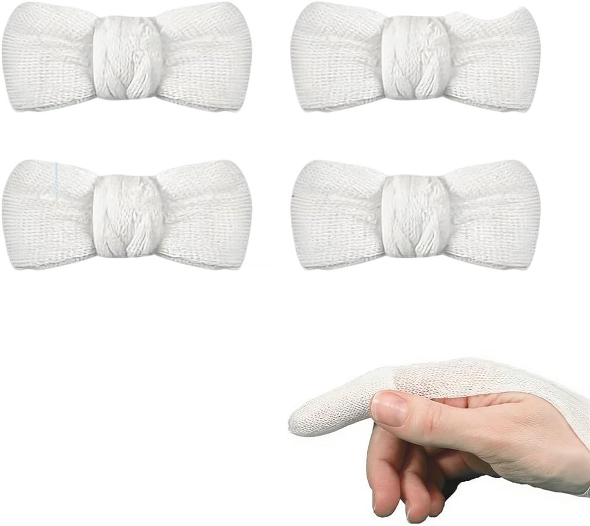 Set van 4 Steriele Vingerbandages voor Bescherming van Vingers in Keuken en Werkplaats (3 x 8.5 cm) - Ideaal voor Wonden en Snijplekken