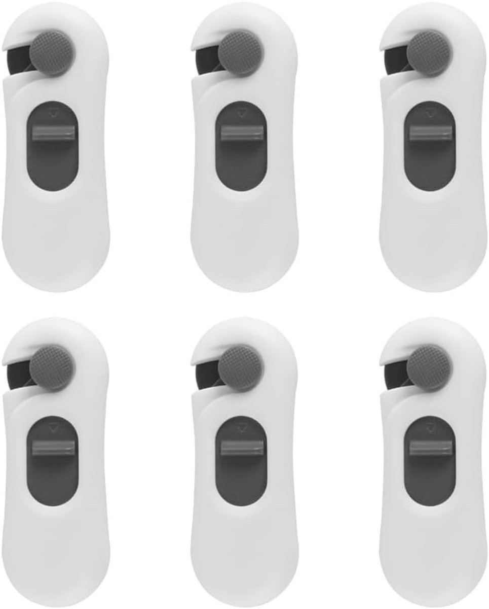 Veilige koelkastsloten 6-pack voor keukenkasten en vriezers - Geen gereedschap of boren nodig, eenvoudig te installeren en ideaal voor kinderen