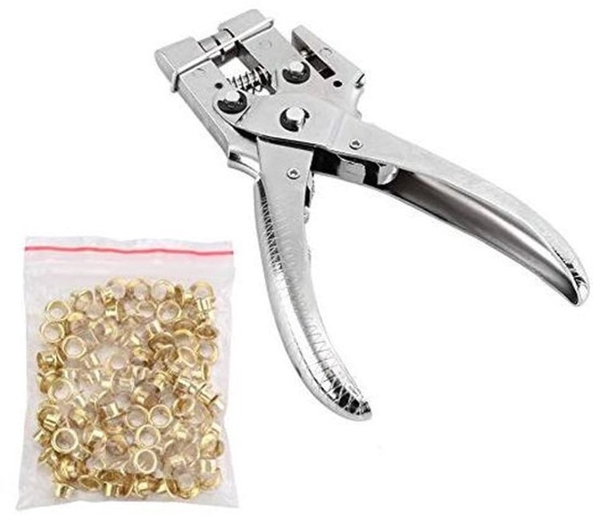 Tangen Set voor Klinknagels en Riem Gaten - Oogje Instelling Tool met Holle Grommets - Handige Punch Tangen met 100 stuks