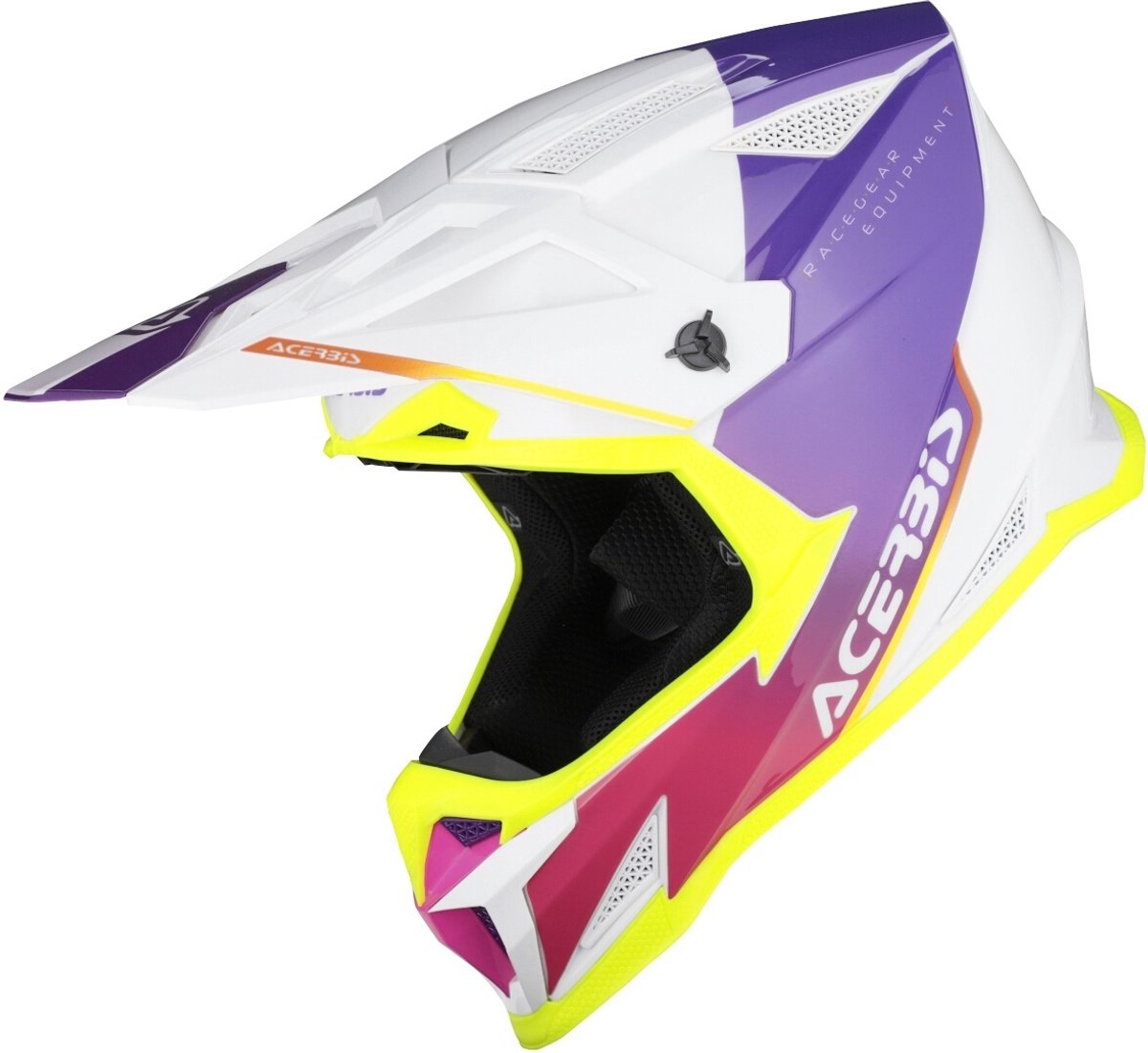 Acerbis T711 Wit Lila Crosshelm - Helm