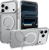 Cazy hoesje geschikt voor iPhone 18 Pro Max / 17 Pro Max - Compatibel met MagSafe - Military Grade Backcover - Stand Functie - Transparant