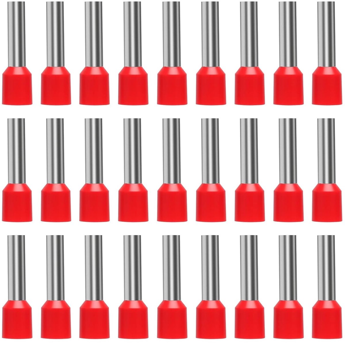 150 Stuks Cord-End Ferrules 10mm² 18mm Lang, PVC Geïsoleerde Tinned Copper Kabelsleeves voor Verdeeldozen en Elektrische Verbindingen