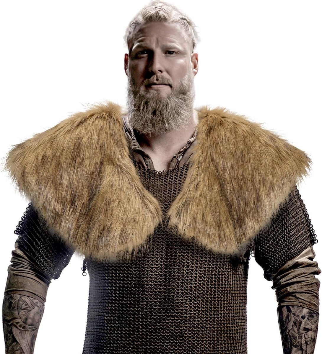 Viking Faux Fur Kraag en Sjaal voor Middeleeuwse Kostuums, Halloween en Carnaval Cosplay Accessoire