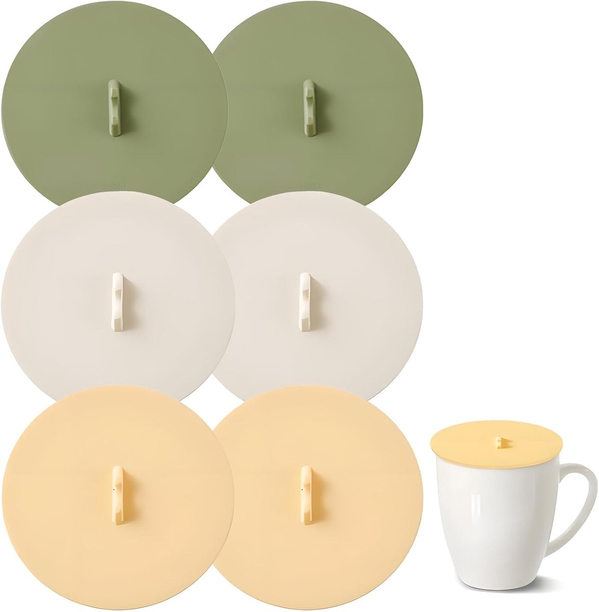 Herbruikbare Siliconen Drinkglazen Deksel Set van 6, Grote Antistof Lids voor Yogurt en Dranken, Multicolor 10cm