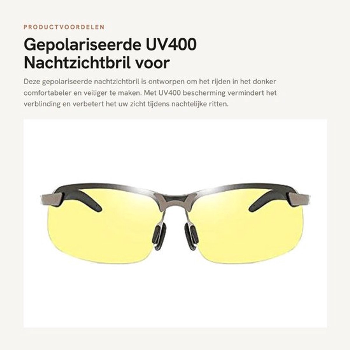 Dailygoods- Nachtzichtbril Uv400 - Gepolariseerd - Overzet - Verblinding blokkeren