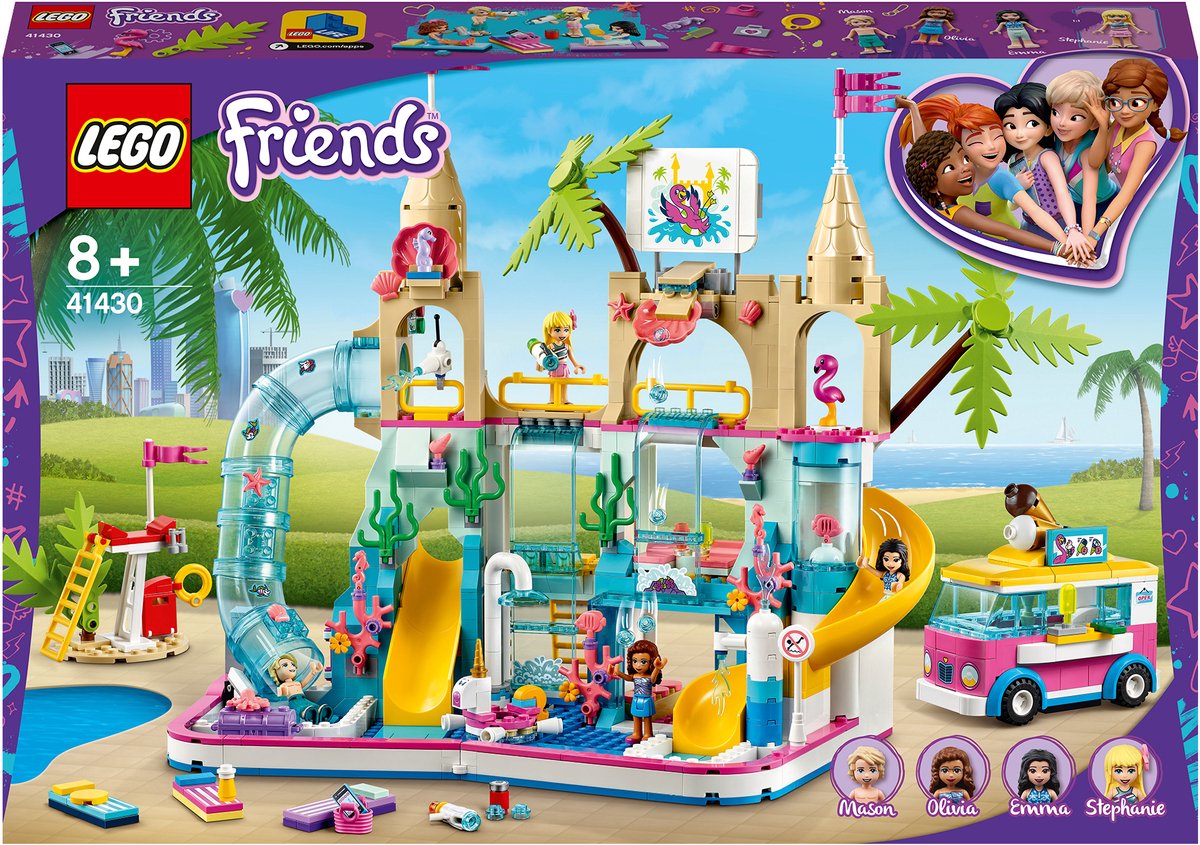 Bol.com LEGO 41430 Friends Zomer Waterpretpark Set met Stephanie, Emma en Olivia Mini Poppetjes, Constructie Speelgoed voor Kind... aanbieding