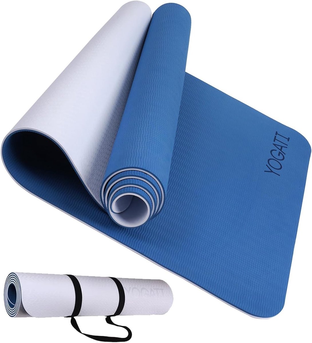 Antislip mat fitnessapparaat - Lichtgrijs - 6 mm dik - TPE Dubbelzijdige Sport- en Yogamat - Voor Yoga en Pilates