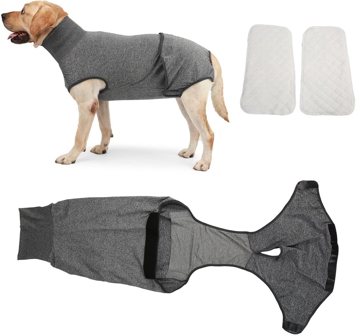 Herbruikbaar Herstelpak voor Honden, Volledige Lichaamsluier voor Honden, Professioneel Chirurgisch Herstel Kostuum voor Honden, Sanitaire Onderbroeken voor Honden (S)