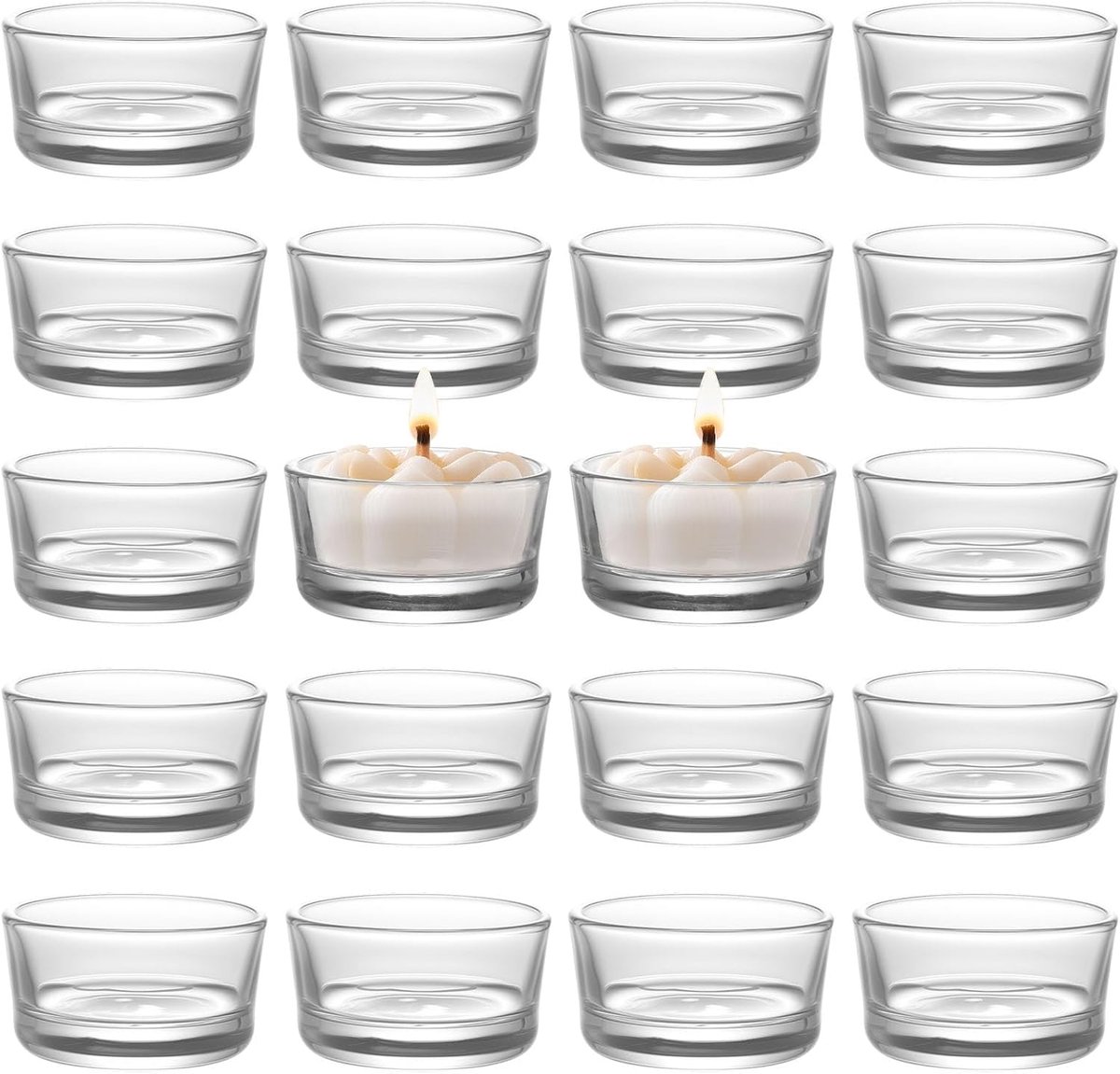 Theelichthouder - Set van 20 - Glas