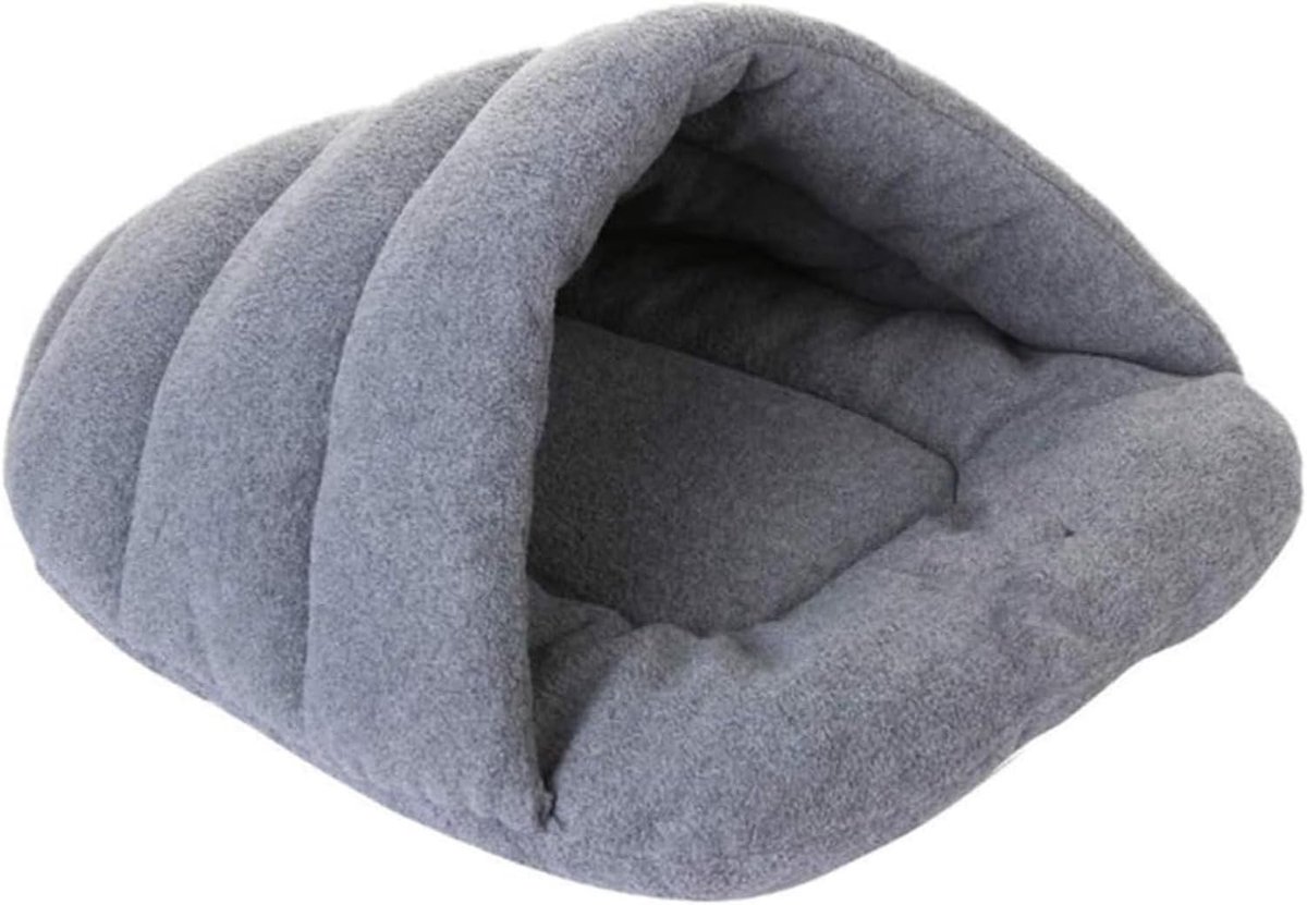 Warme Dieren Slaapzak voor Honden en Katten, Wasbare Antibacteriële Winter Nest van Vilt (Grijs), Klein Formaat