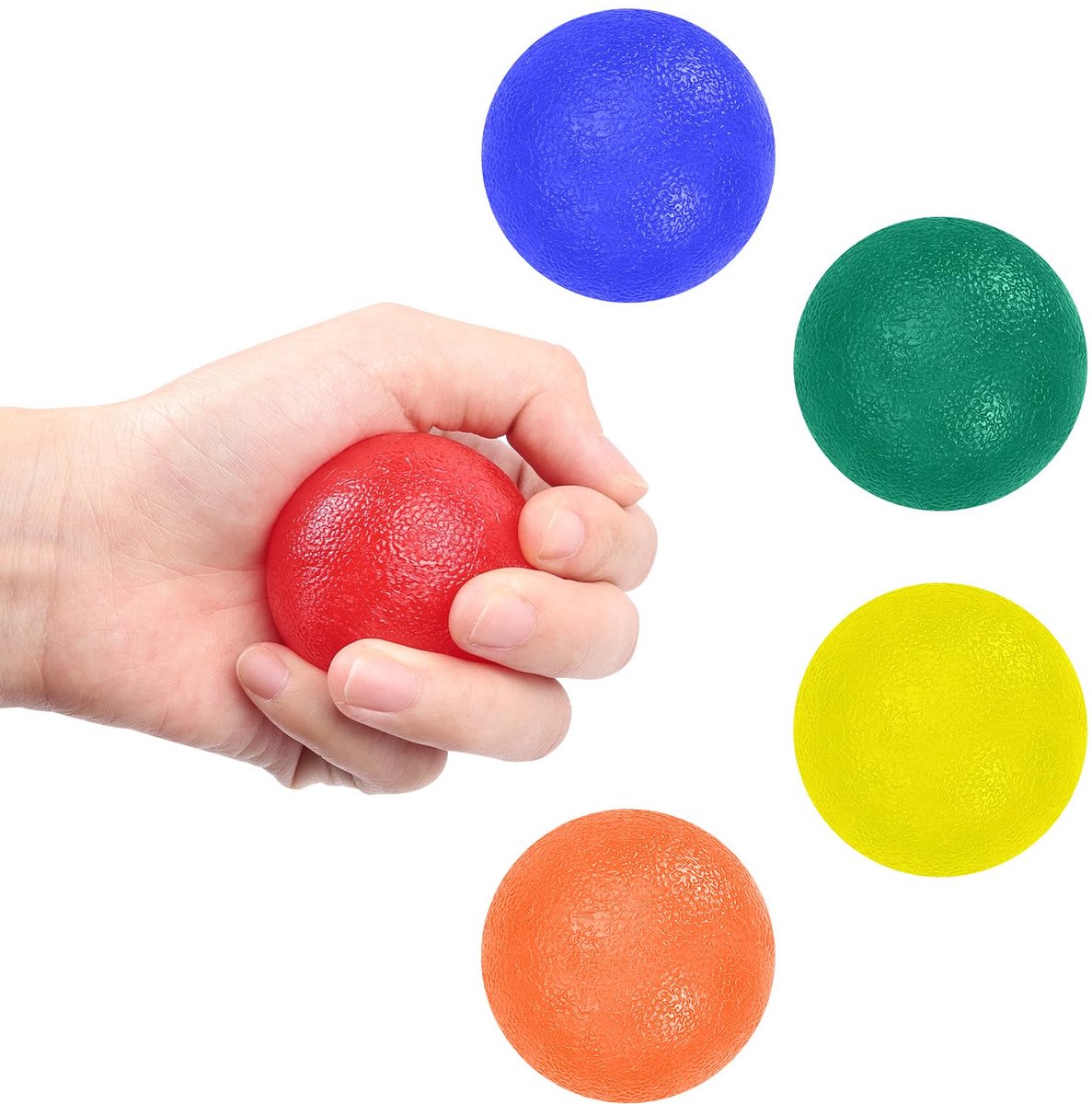 Handtrainerballen - 5 stuks met 5 weerstandsniveaus - Voor hand- en vingertraining, versterking, stressvermindering en angstverlichting