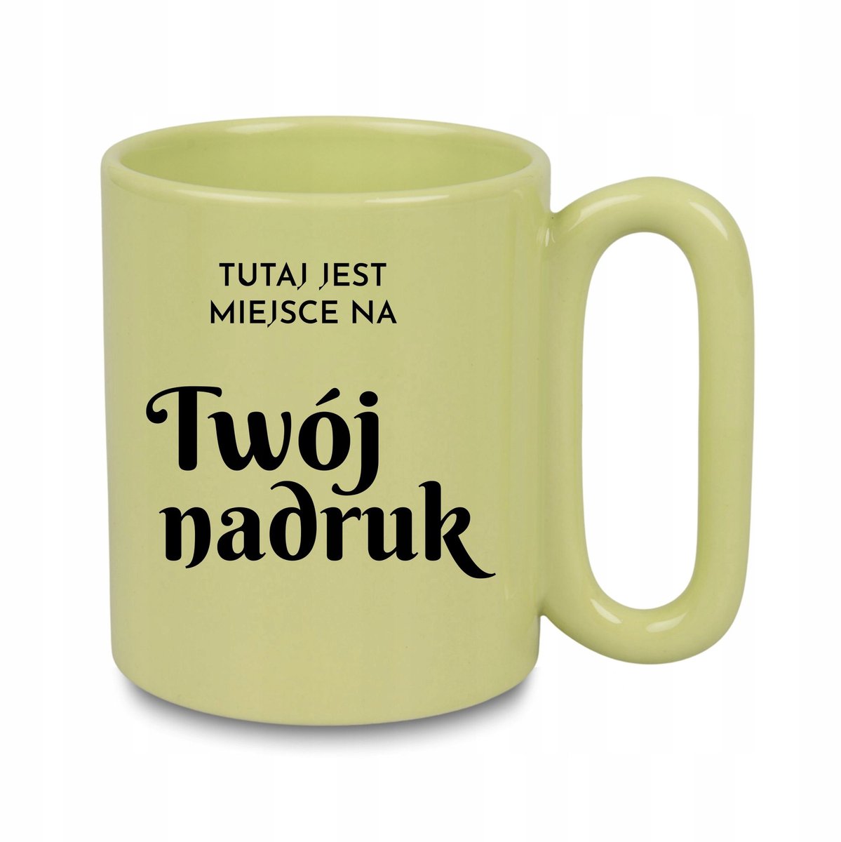 Gepersonaliseerde groene keramische mok 330 ml - eigen ontwerp