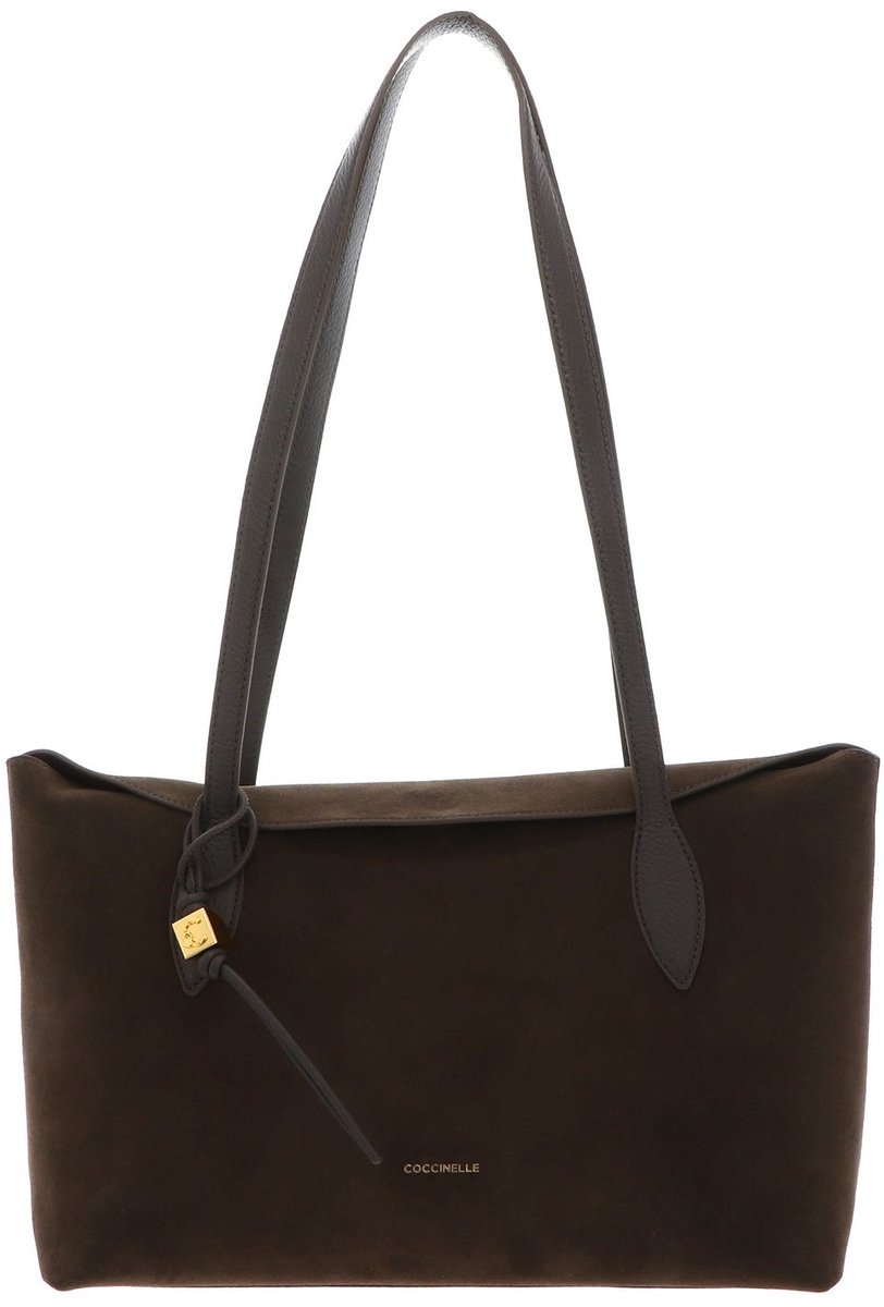 COCCINELLE Leren schoudertas Thess Handbag Suede Le. / Grained Le. Fango / Fango donkergroen